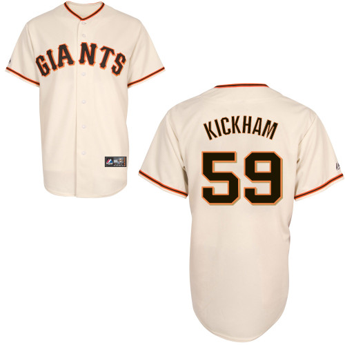 Mike Kickham #59 Youth Baseball Jersey-San Francisco Giants Authentic Home White Cool Base MLB Jersey